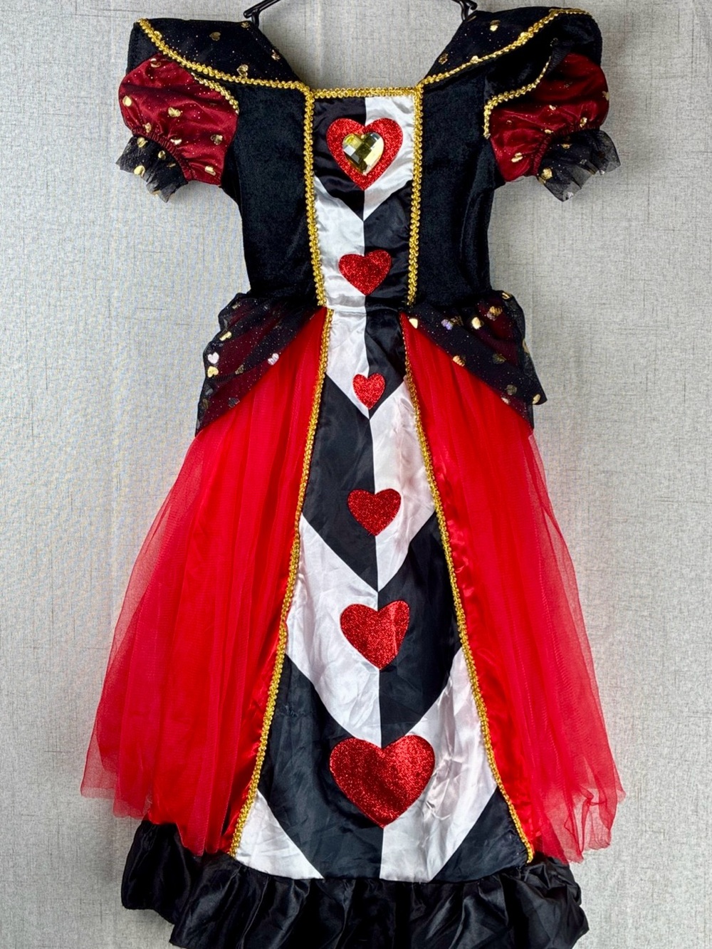 Queen Of Hearts Costume Toddler Girls 2T Alice In Wonderland Halloween Spirit